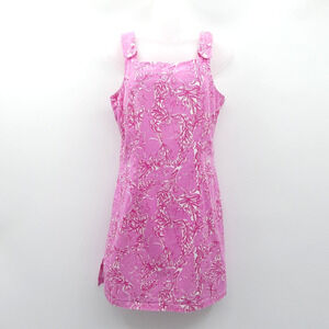 Lilly Pulitizer Vintage 90s Jumping Jacks Cotton Mini Dress Size 4 Pink Kangaroo